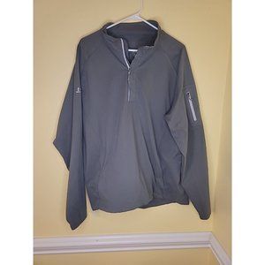 Peter Millar Crown Golf Men's XL LS Pullover Gray 1/4 Zip Lightweight